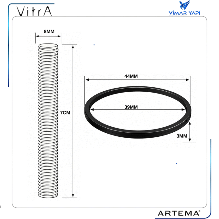 A33727YP Gr. Tespit Plaka+Saplama M8/L=70+Filtre - Görsel 2