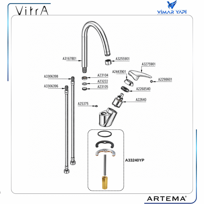A33240YP Gr. Tespit Plaka+Saplama Eviye Punto - Görsel 3