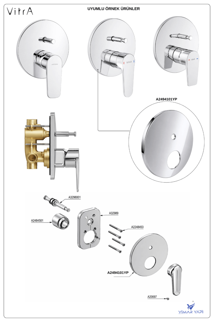 A2494101YP Rozet Ø40 Yuvarlak Ankastre. Banyo ABS - Görsel 4