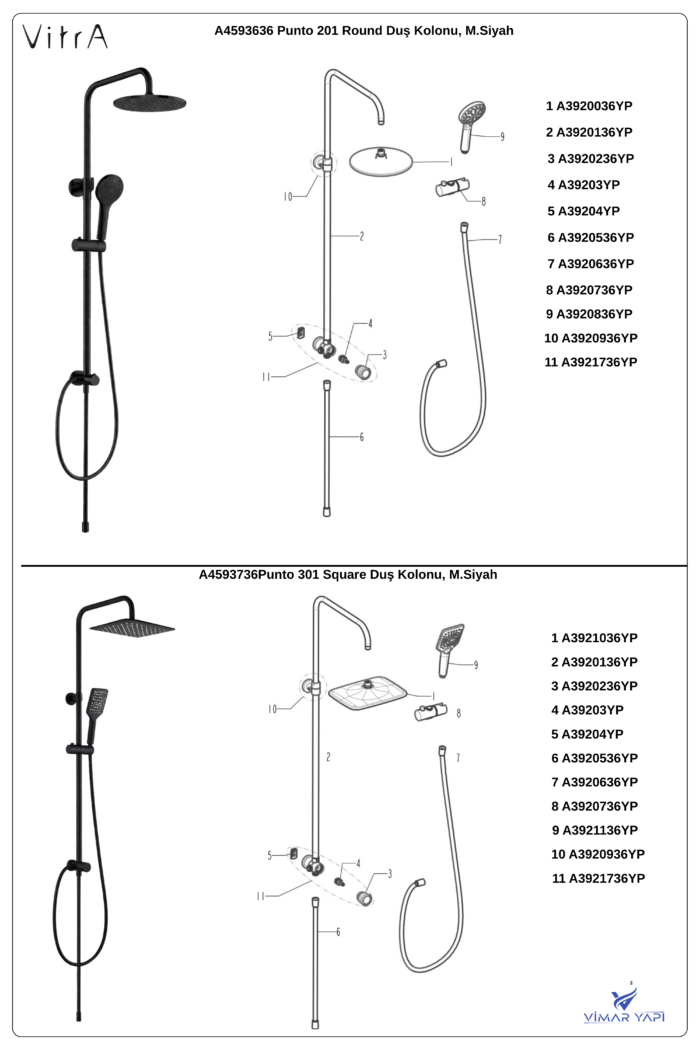 A3921736YP Yönlendirici Gövde Grubu Mat Siyah) (A4593636 A4593736) - Görsel 6