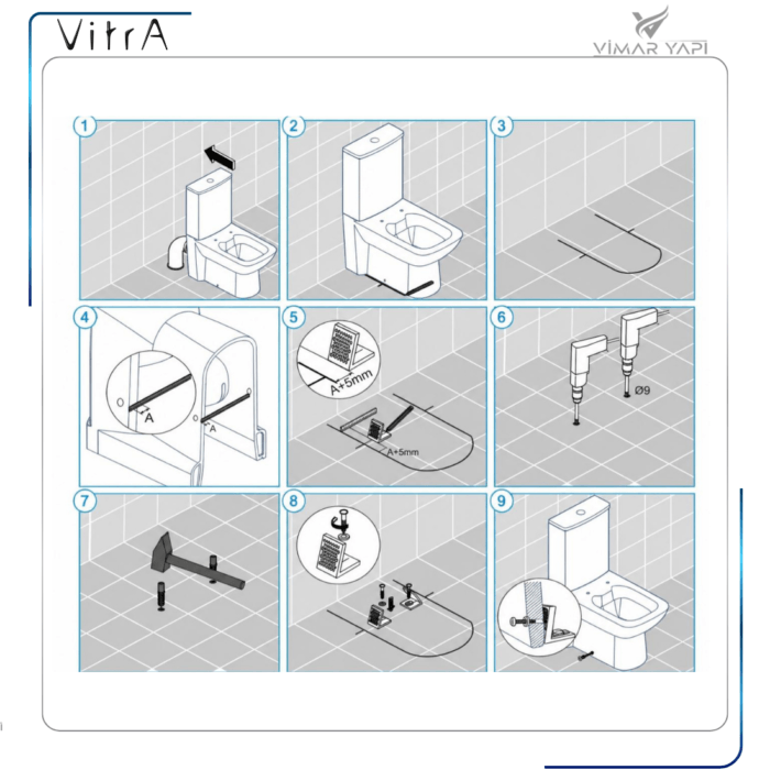 310247YP1TE Klozet-bide-pisuvar 65 mm’lik yan montaj seti - Görsel 3