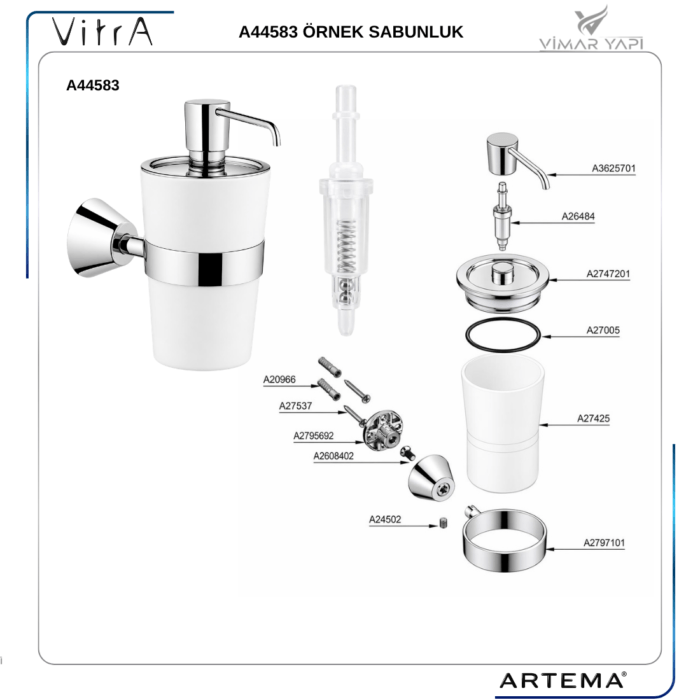 A26484YP Pompa Sıvı Sabunluk 1000ml - Görsel 2