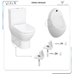 310247YP1TE Klozet-bide-pisuvar 65 mm’lik yan montaj seti - Görsel 2