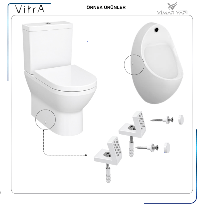 310247YP1TE Klozet-bide-pisuvar 65 mm’lik yan montaj seti - Görsel 2