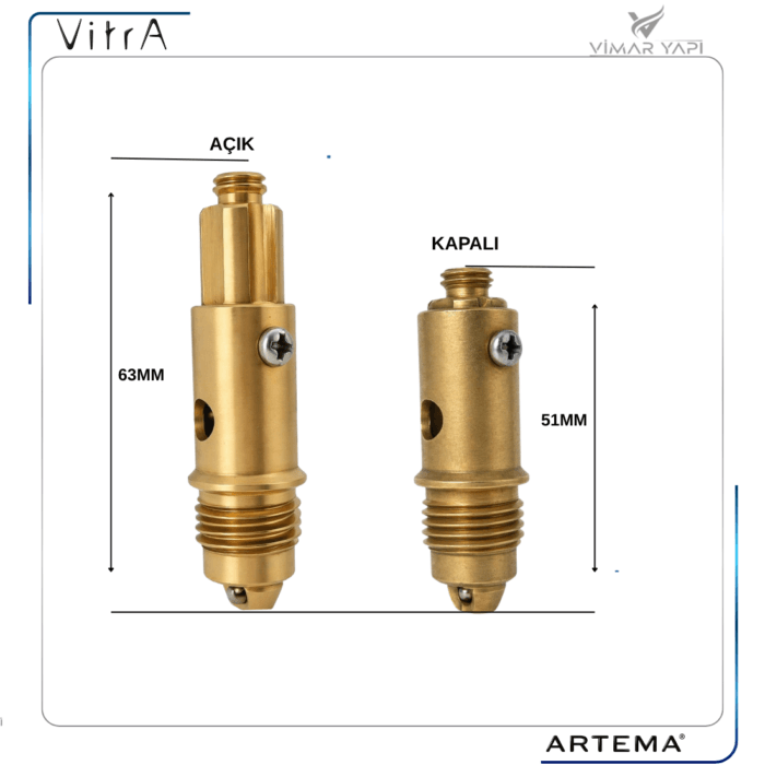A36579YP Sifon Üst Grup Su Tıkacı Click Clack Uzun - Görsel 3