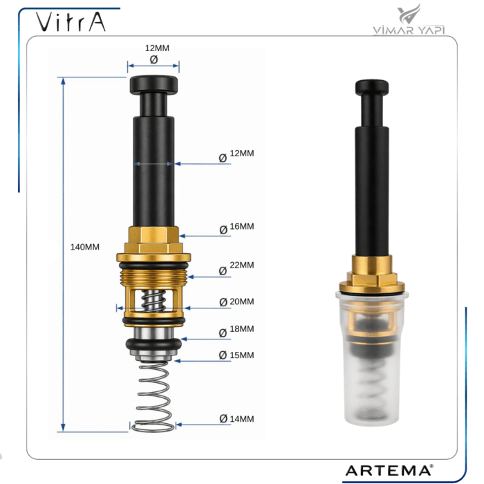 A3298092YP Ankastre Duş Kumanda Neoperl Siyah - Görsel 3