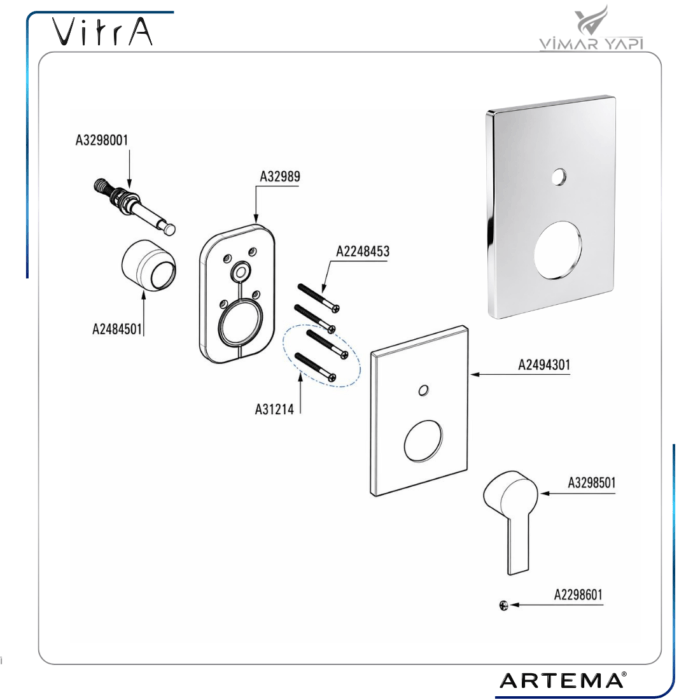 A2494301YP Rozet Ø40 Prizmatik Ank. Banyo ABS - Görsel 3