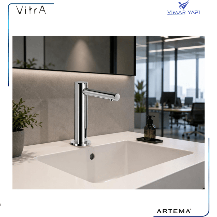 A47214 Origin Temassız Lavabo Bataryası - Elektrik Pilli - Görsel 2