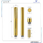 A3302423YP El Duşu Gold Silindirik - Görsel 2