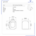 74-003-009 VitrA Retro Soft Close  Klozet Kapağı Beyaz - Görsel 4