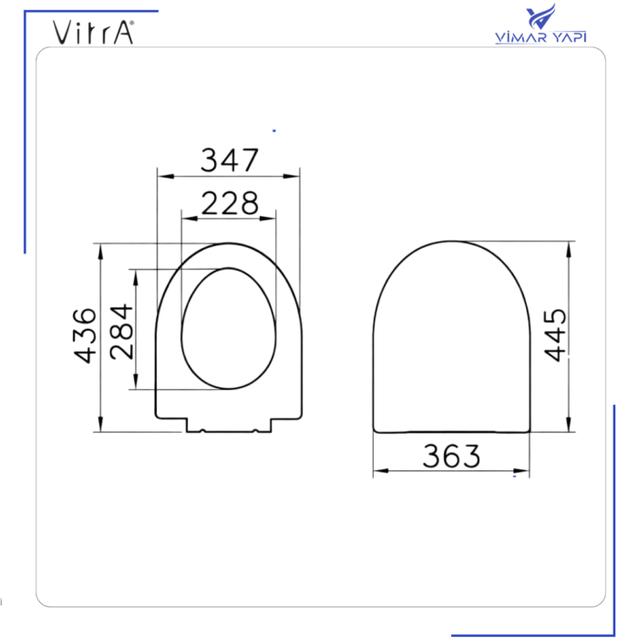 97-003-009 Vitra Form 500 Klozet Kapağı, Yavaş Kapanır - Görsel 3