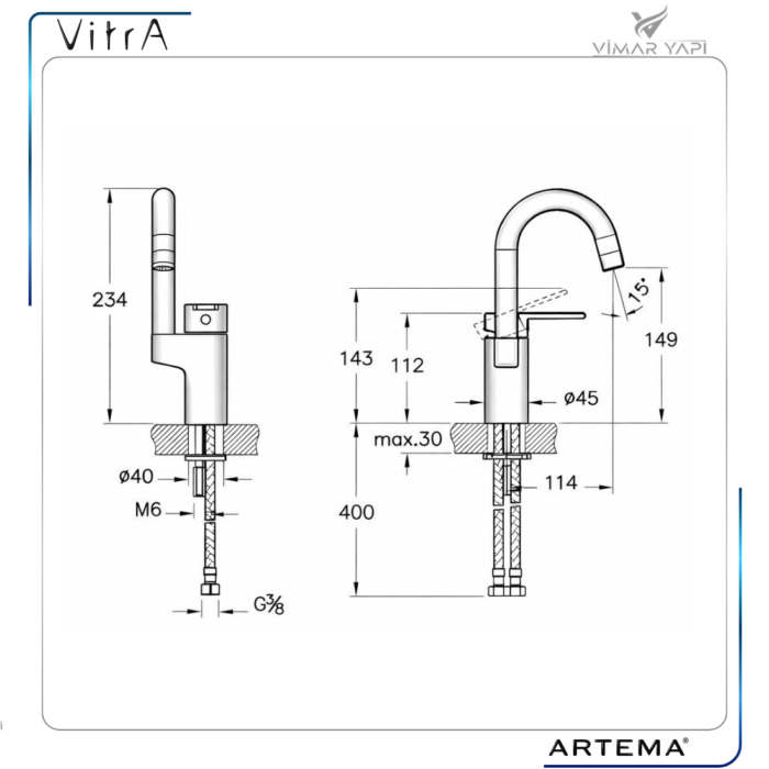 A42534 Fold S Lavabo Bataryası - Döner Borulu - Görsel 2