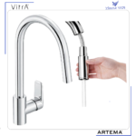 A43445 Flow Soft Sipralli Eviye Bataryası C Tipi Pull-Out Krom - Görsel 2