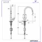 A43445 Flow Soft Sipralli Eviye Bataryası C Tipi Pull-Out Krom - Görsel 5
